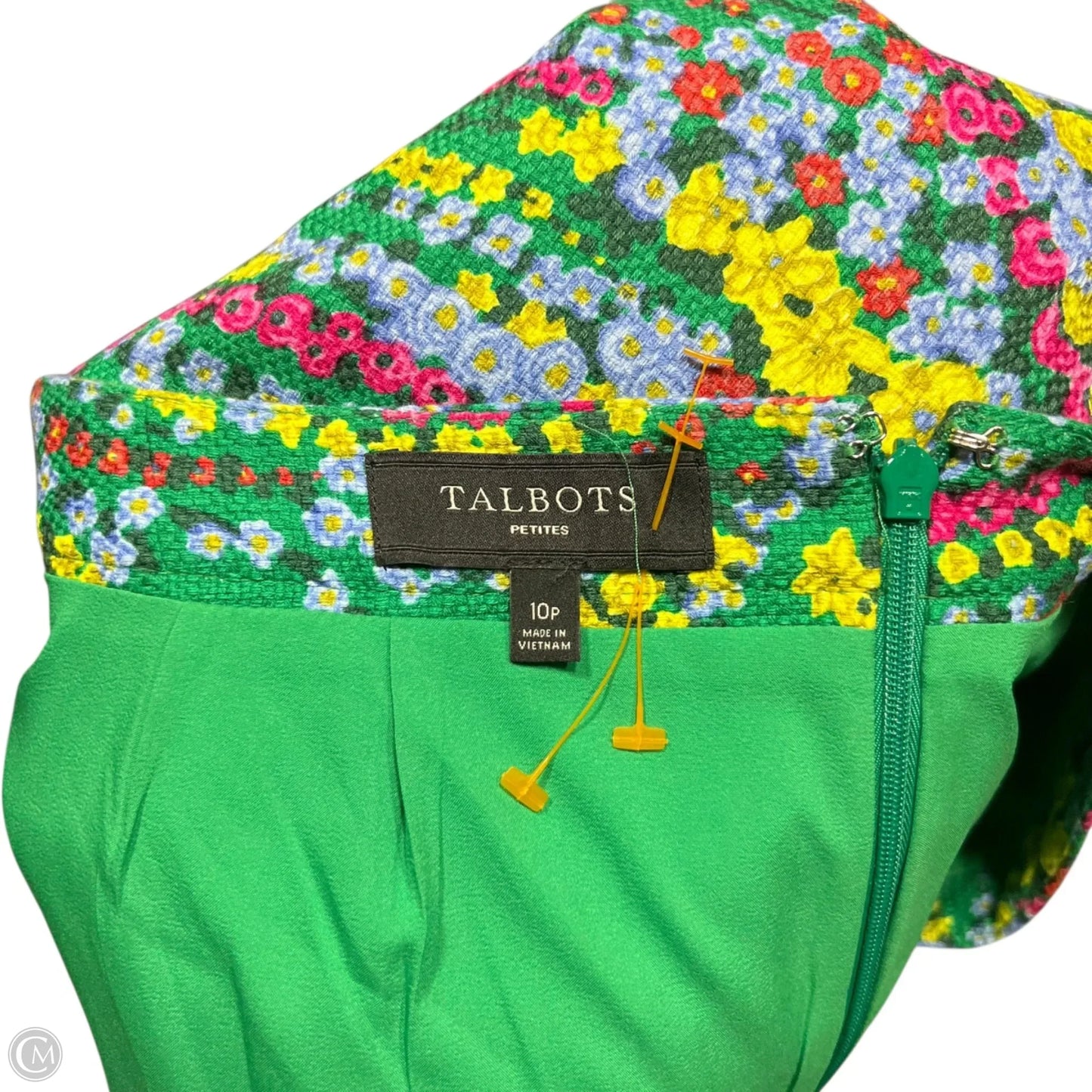 Skirt Midi By Talbots In Green & Pink, Size: 10