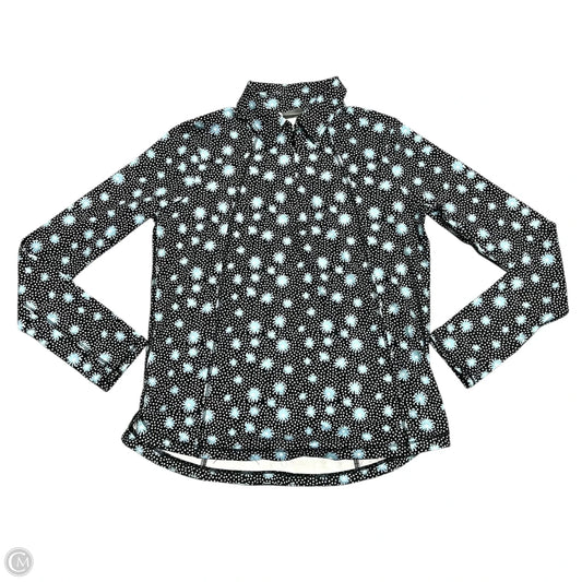 Athletic Top Long Sleeve Collar By Belyn Key In Black & Blue, Size: S
