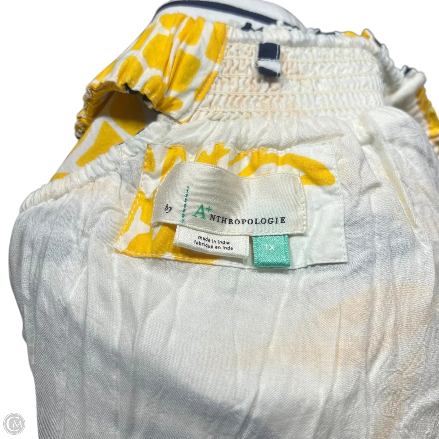 Dress Casual Maxi By Anthropologie In Blue & Yellow, Size: 1x