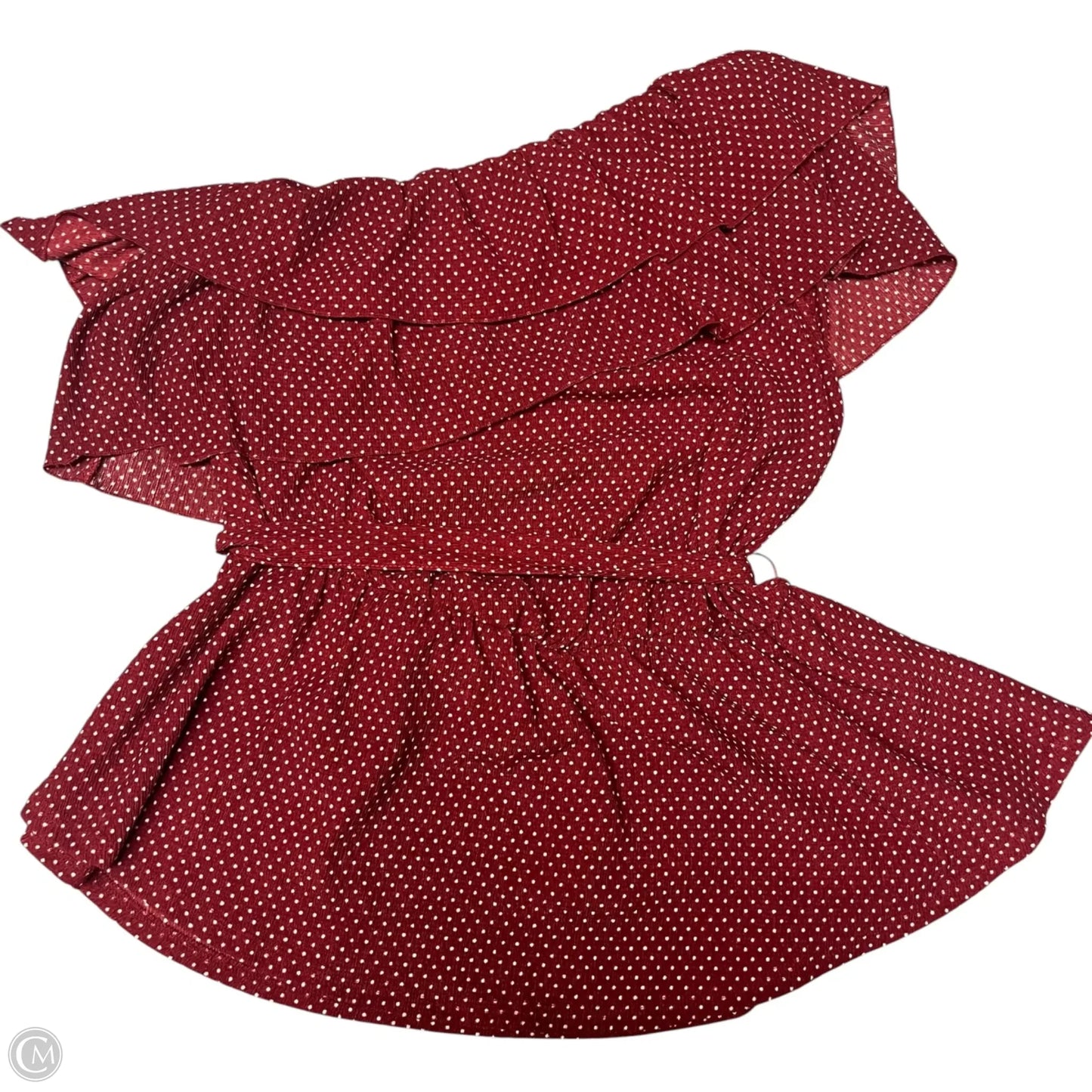 Top Sleeveless By Maeve In Red & White, Size: 1x
