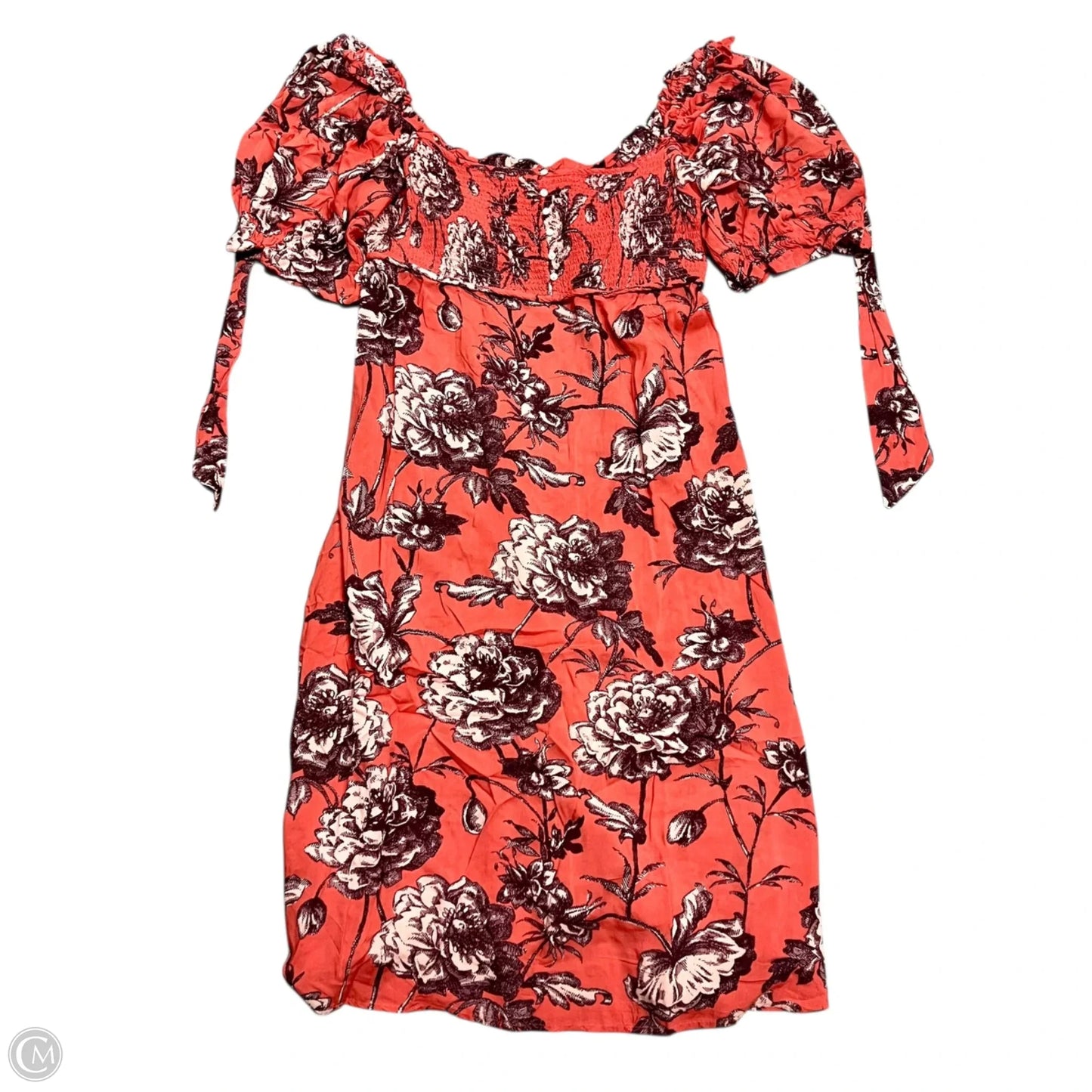 Dress Casual Midi By Anthropologie In Orange & Purple, Size: 1x