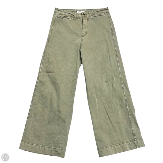 Jeans Wide Leg By Oat In Green Denim, Size: 6