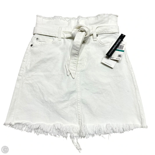 Skirt Mini & Short By 7 For All Mankind In White Denim, Size: 0