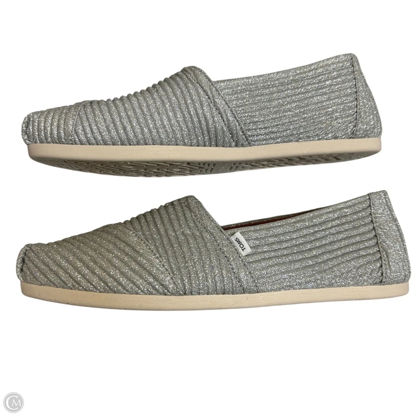 Shoes Flats By Toms In Silver, Size: 9.5