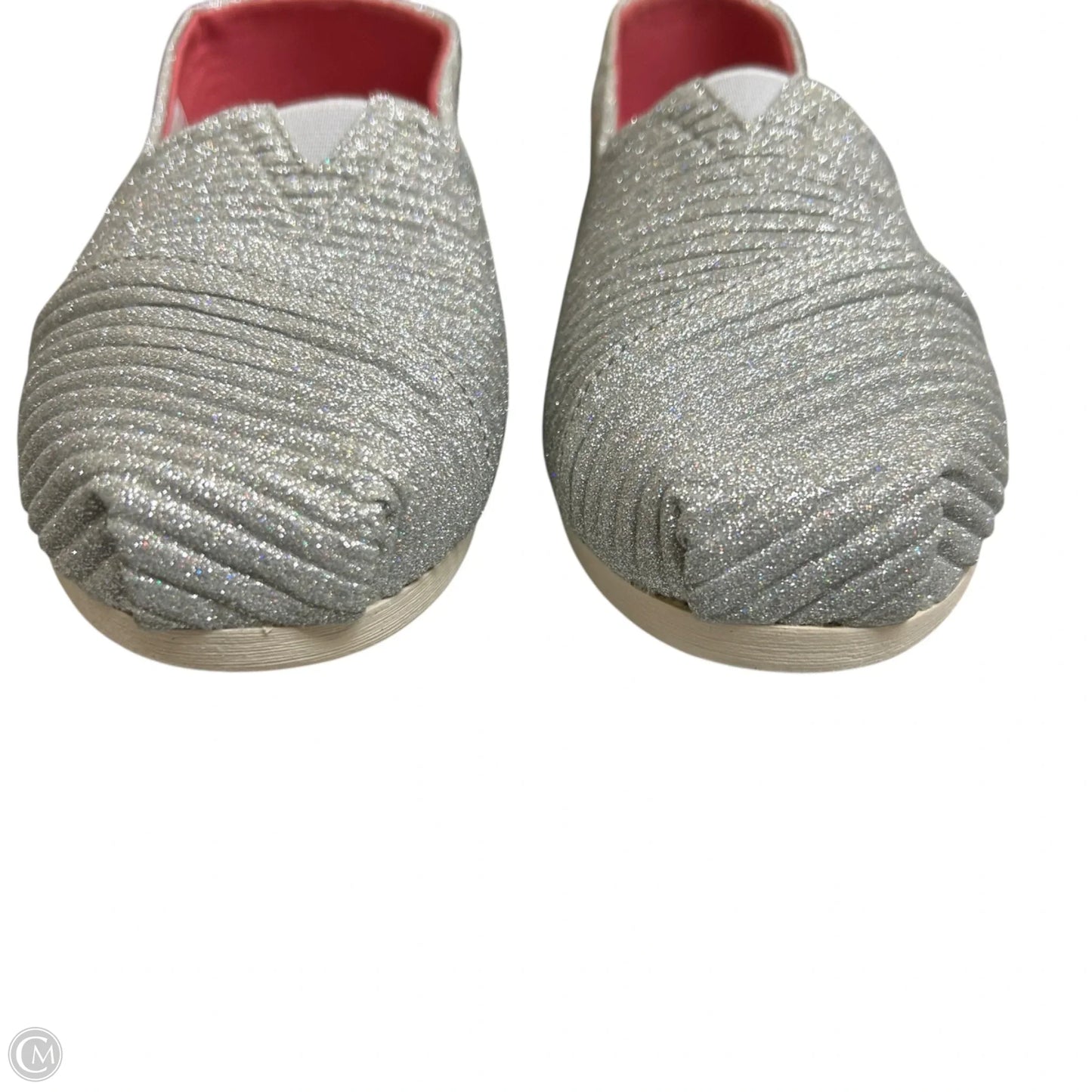 Shoes Flats By Toms In Silver, Size: 9.5