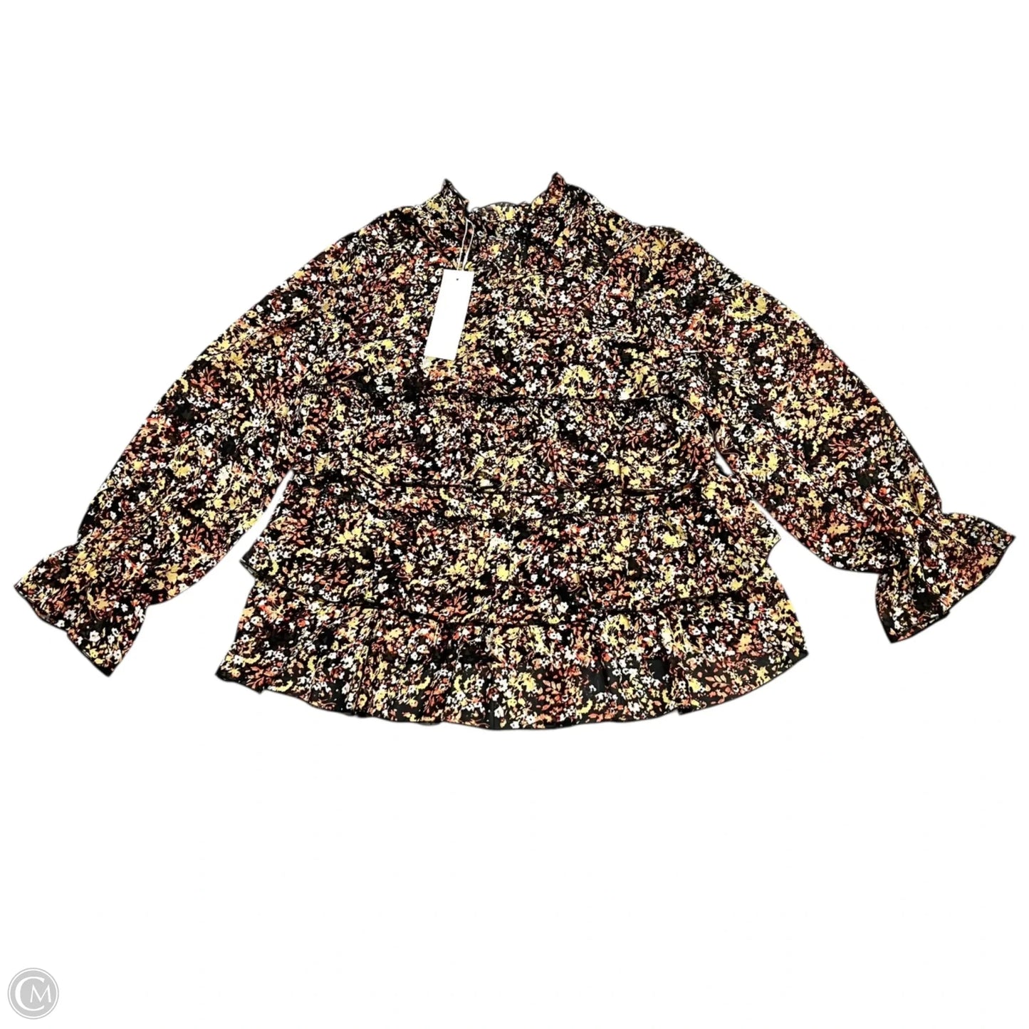Top Long Sleeve By Adyson Parker In Black & Orange, Size: M