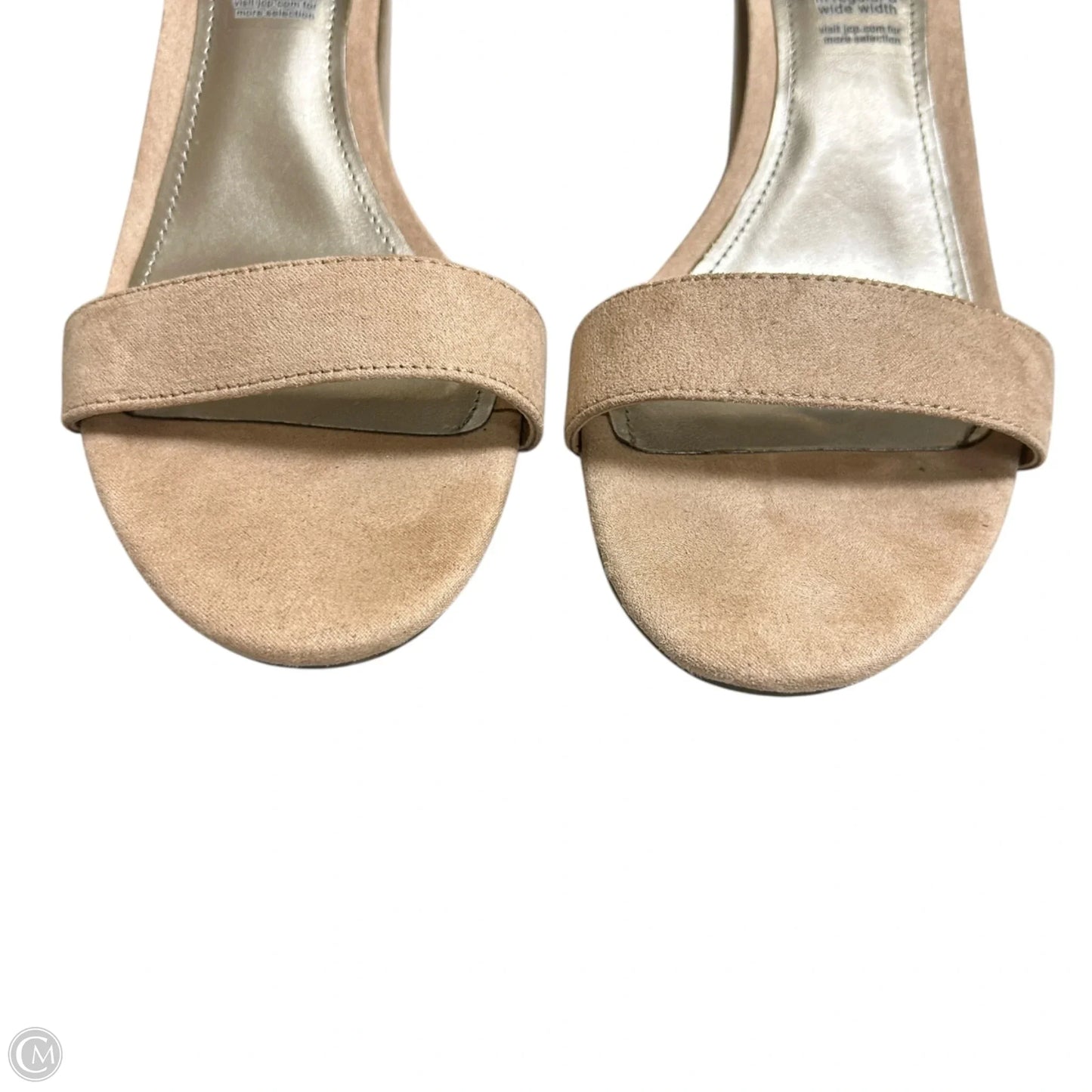 Sandals Heels Block By Worthington In Taupe, Size: 8.5