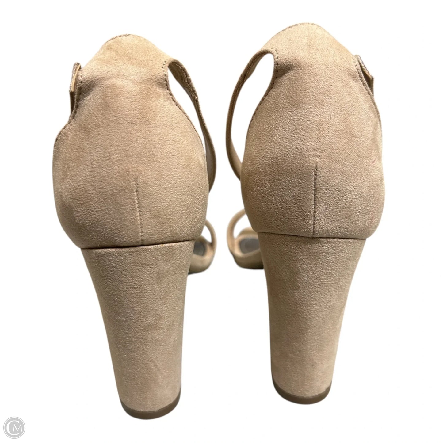 Sandals Heels Block By Worthington In Taupe, Size: 8.5