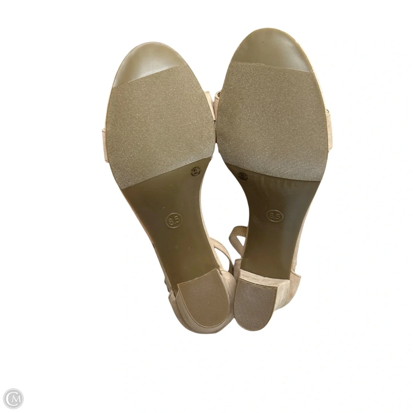 Sandals Heels Block By Worthington In Taupe, Size: 8.5