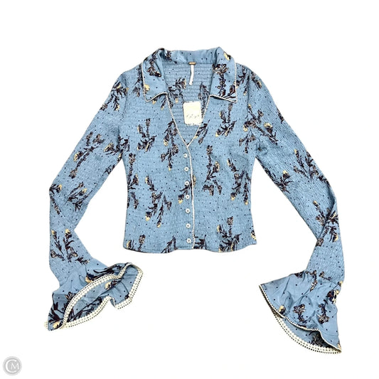 Top Long Sleeve By Free People In Blue & Tan, Size: Xs