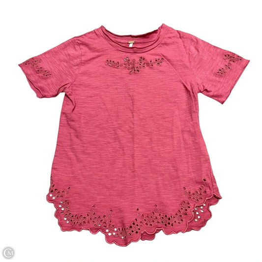 Top Short Sleeve By Free People In Pink, Size: Xs