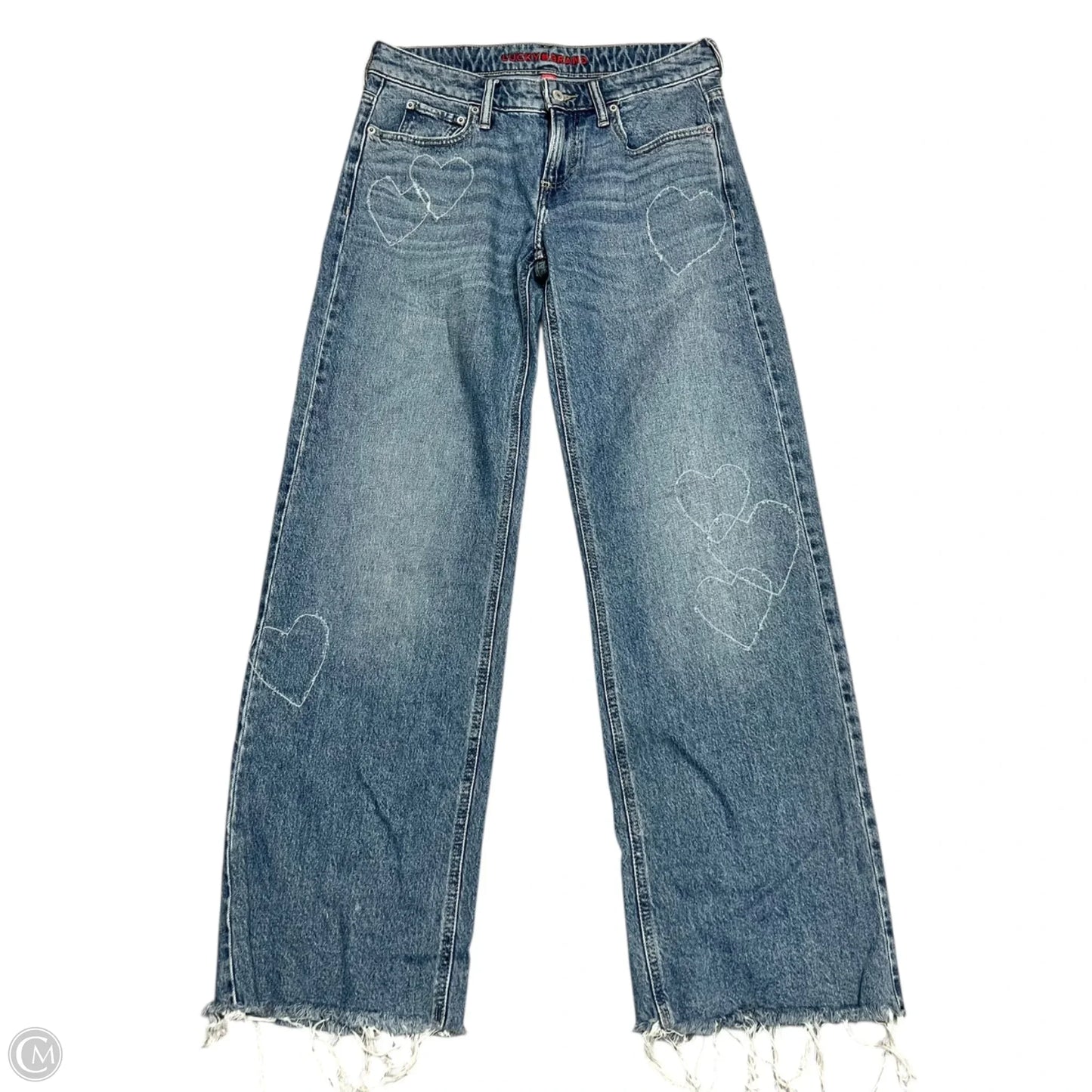 Jeans Wide Leg By Lucky Brand In Blue Denim, Size: 0