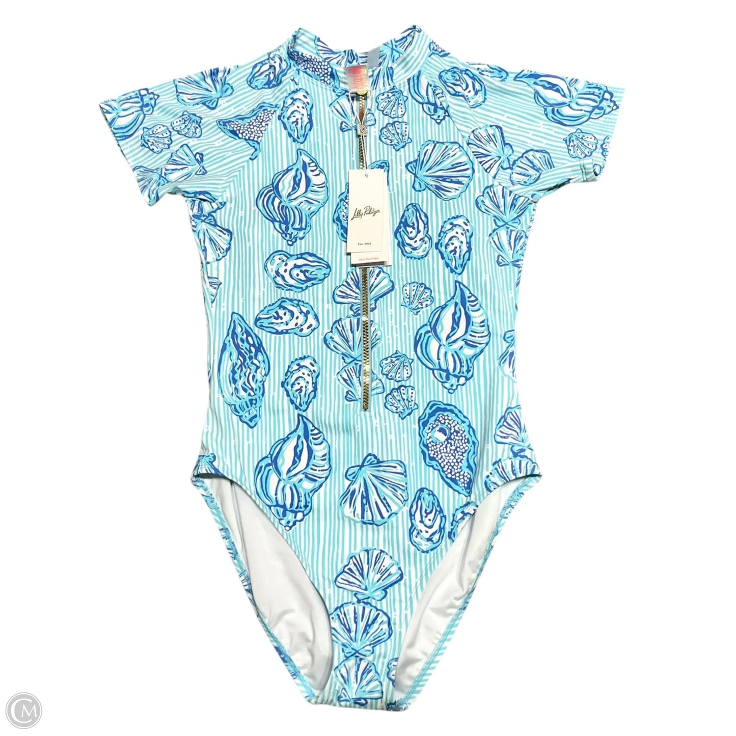 Swimwear Designer By Lilly Pulitzer In Blue & White, Size: M