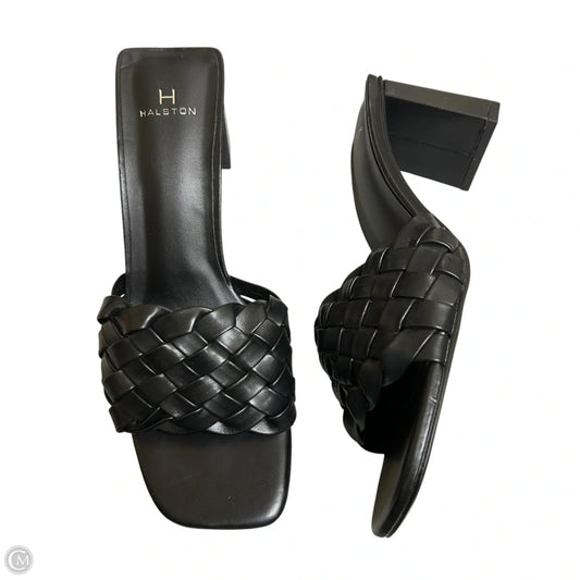 Sandals Heels Block By H For Halston In Black, Size: 8