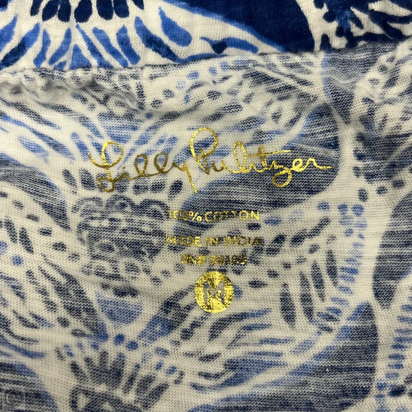 Top Sleeveless Designer By Lilly Pulitzer In Blue & White, Size: M