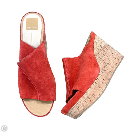 Sandals Heels Wedge By Dolce Vita In Orange, Size: 8