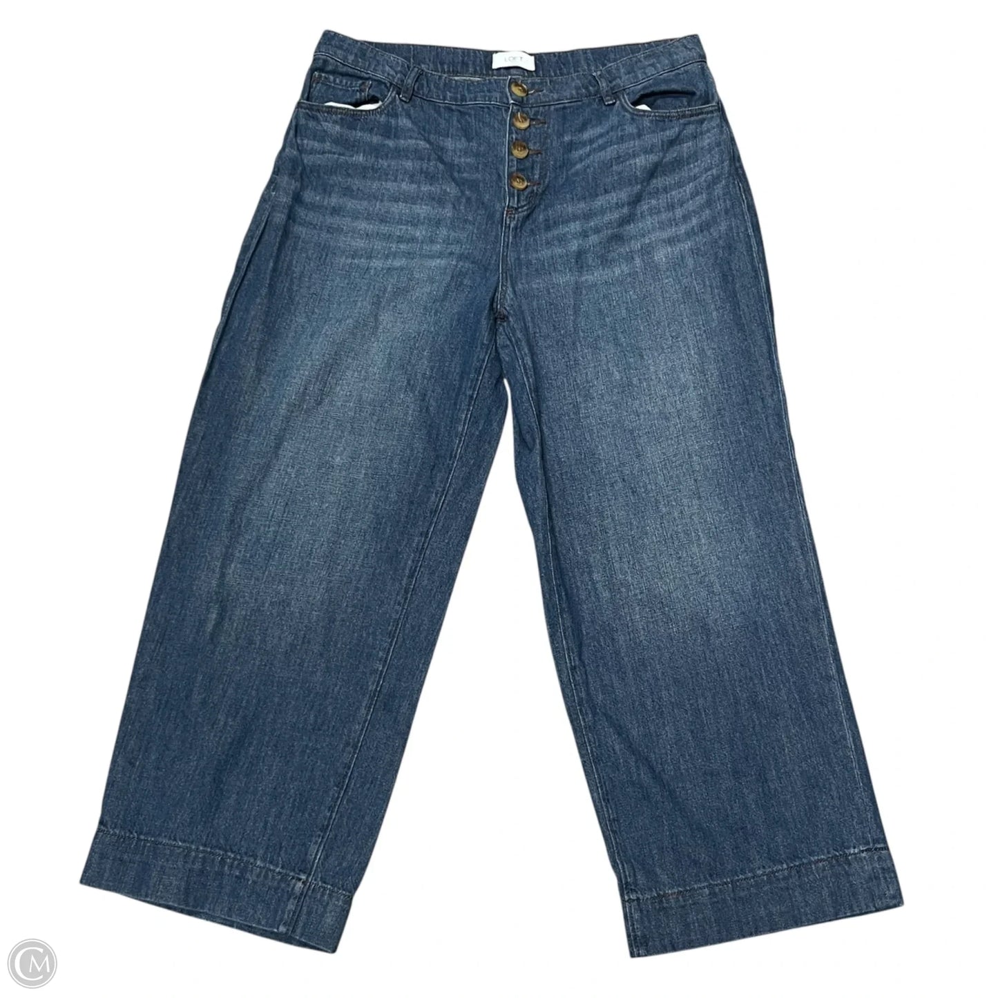 Jeans Wide Leg By Loft In Blue Denim, Size: 10