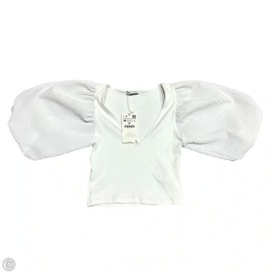 Top Short Sleeve By Zara In White, Size: M