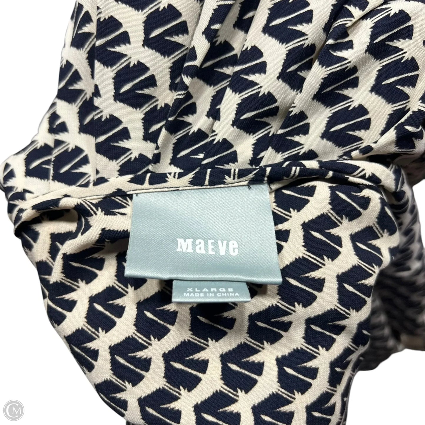 Top Long Sleeve By Maeve In Blue & Cream, Size: Xl
