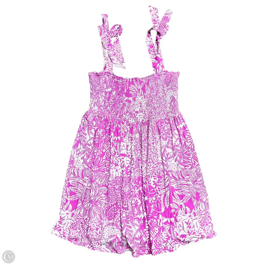 Romper Designer By Lilly Pulitzer In Pink & White, Size: Xl