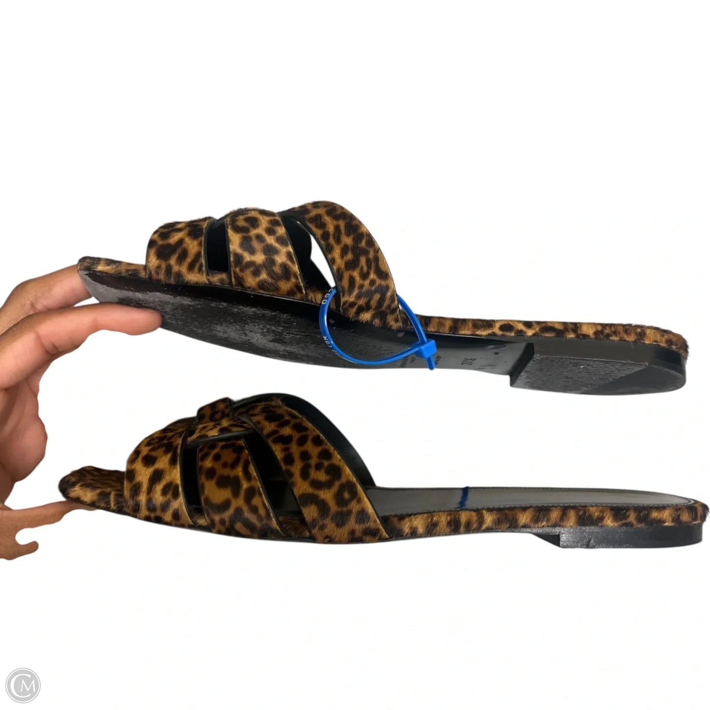 Sandals Luxury Designer By Yves Saint Laurent In Leopard Print, Size: 7