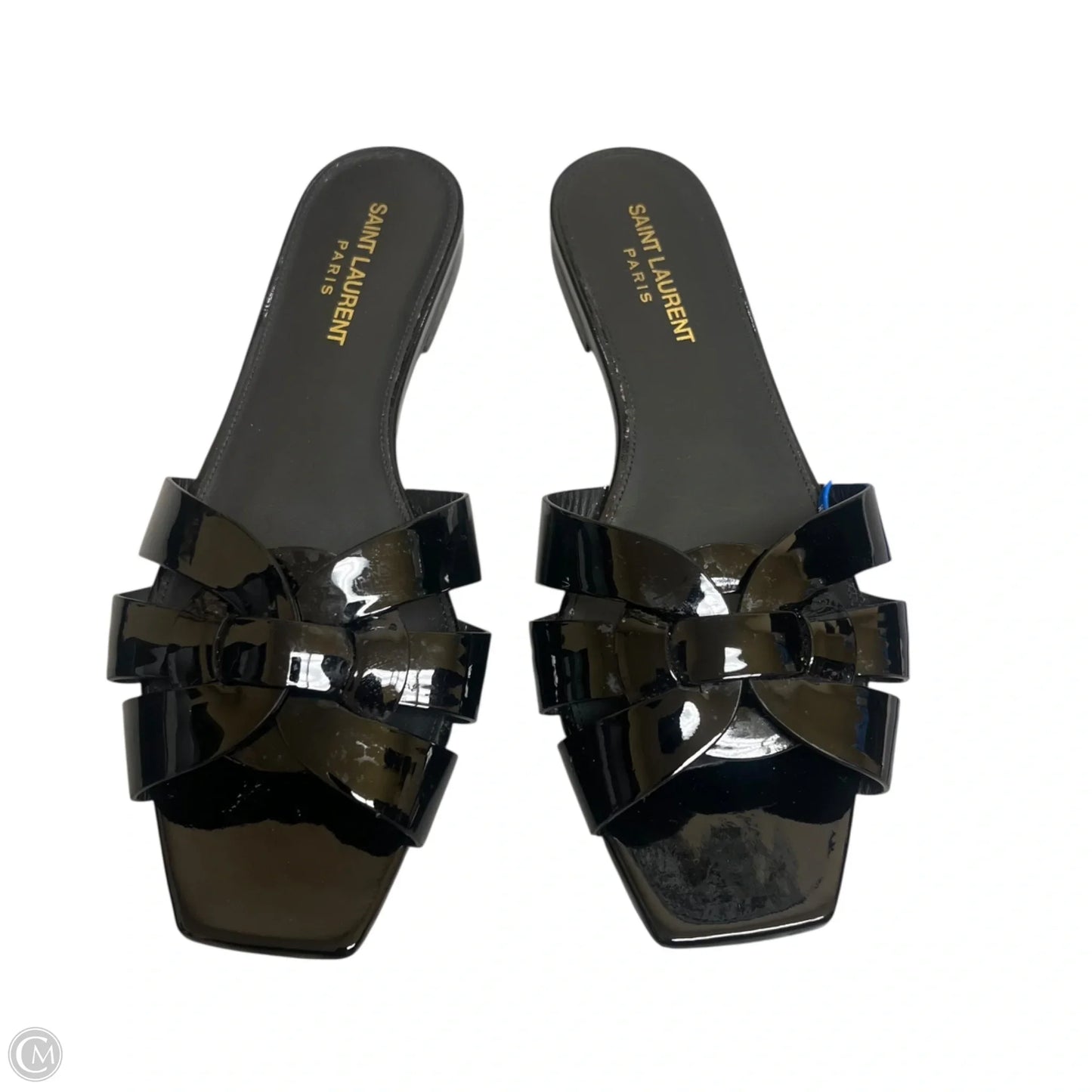 Sandals Luxury Designer By Yves Saint Laurent In Black, Size: 7.5