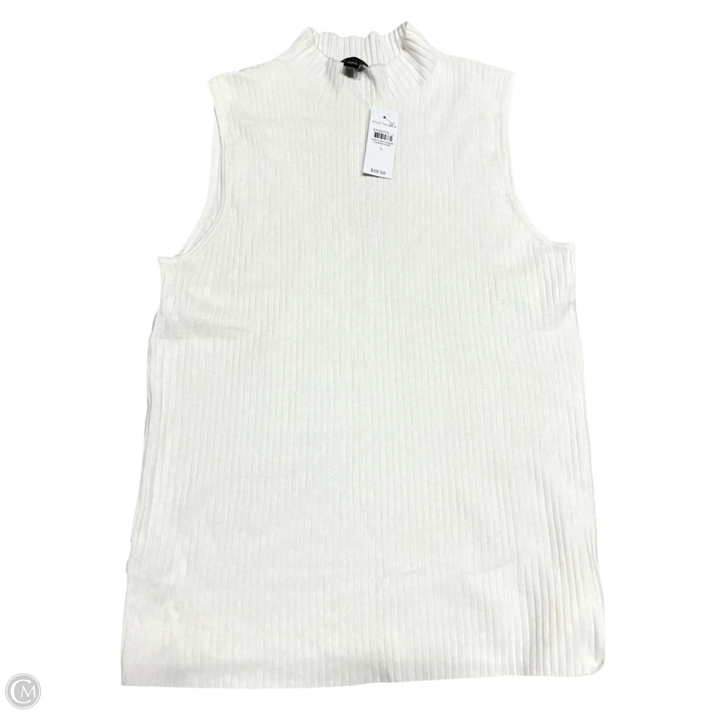 Top Sleeveless By Ann Taylor In Cream, Size: L