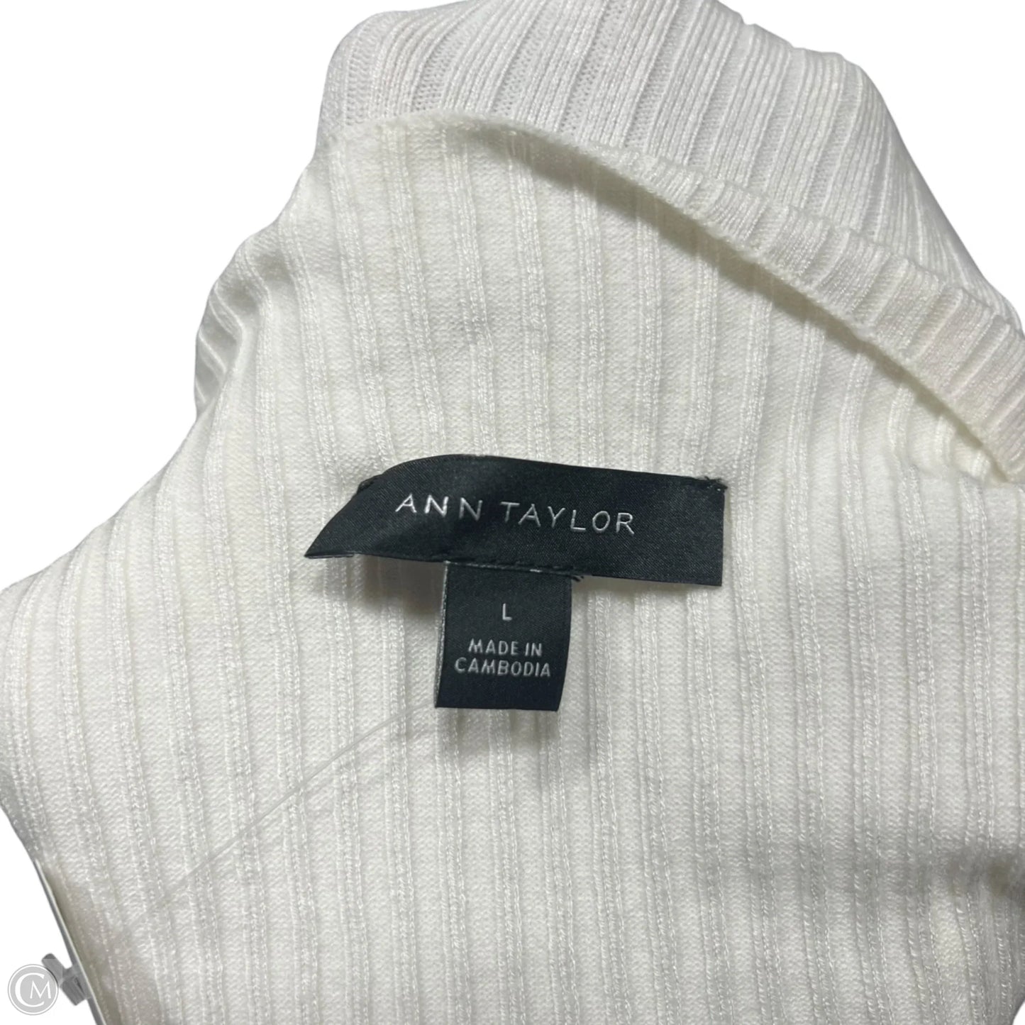Top Sleeveless By Ann Taylor In Cream, Size: L