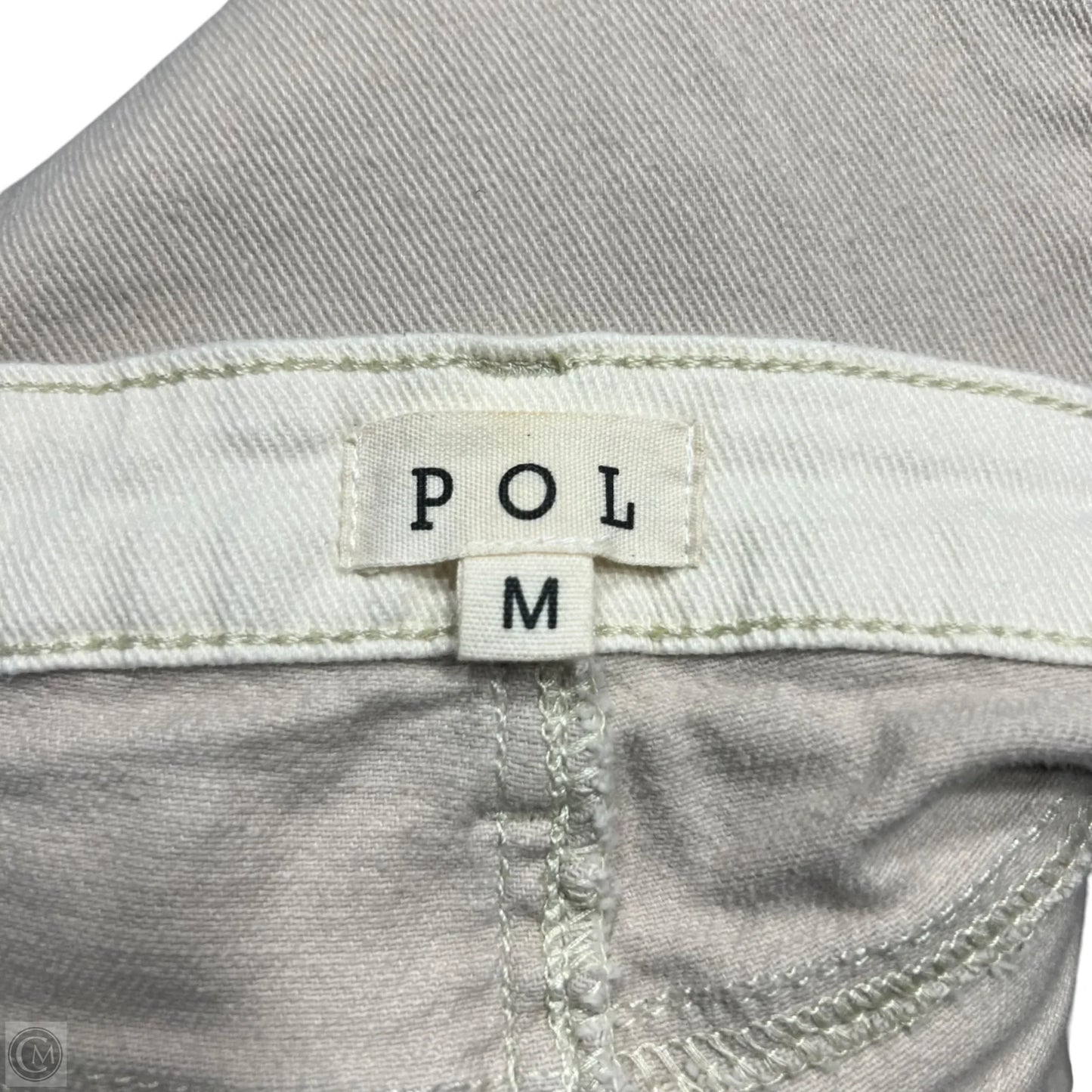 Jeans Flared By Pol In Cream Denim, Size: M