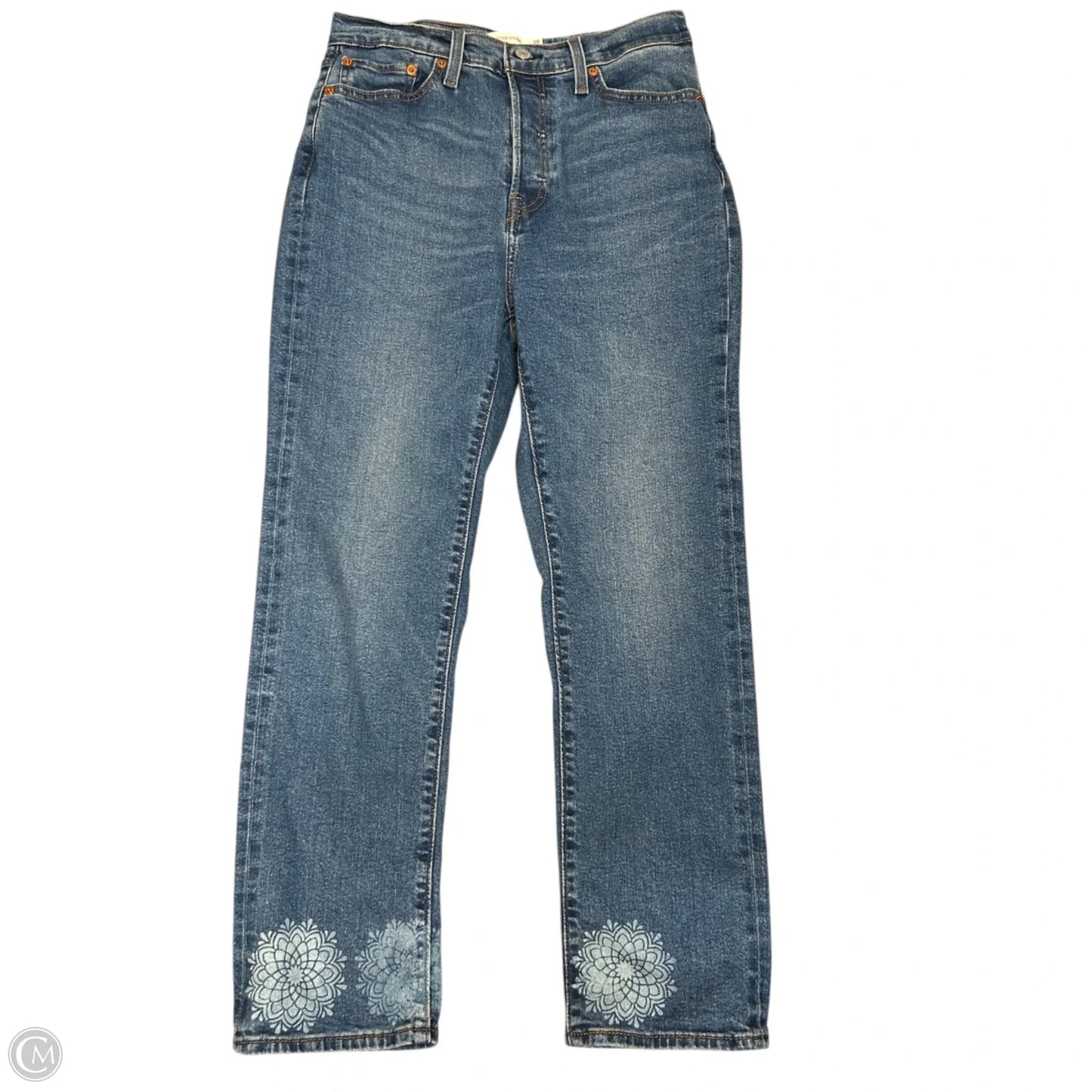 Jeans Straight By Levis In Blue Denim, Size: 8