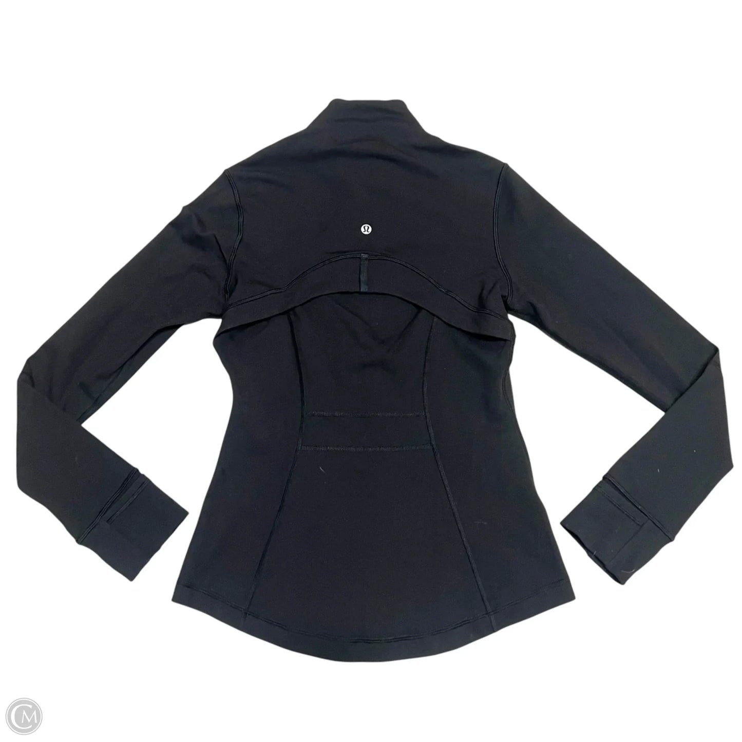 Athletic Top Long Sleeve Collar By Lululemon In Black, Size: S