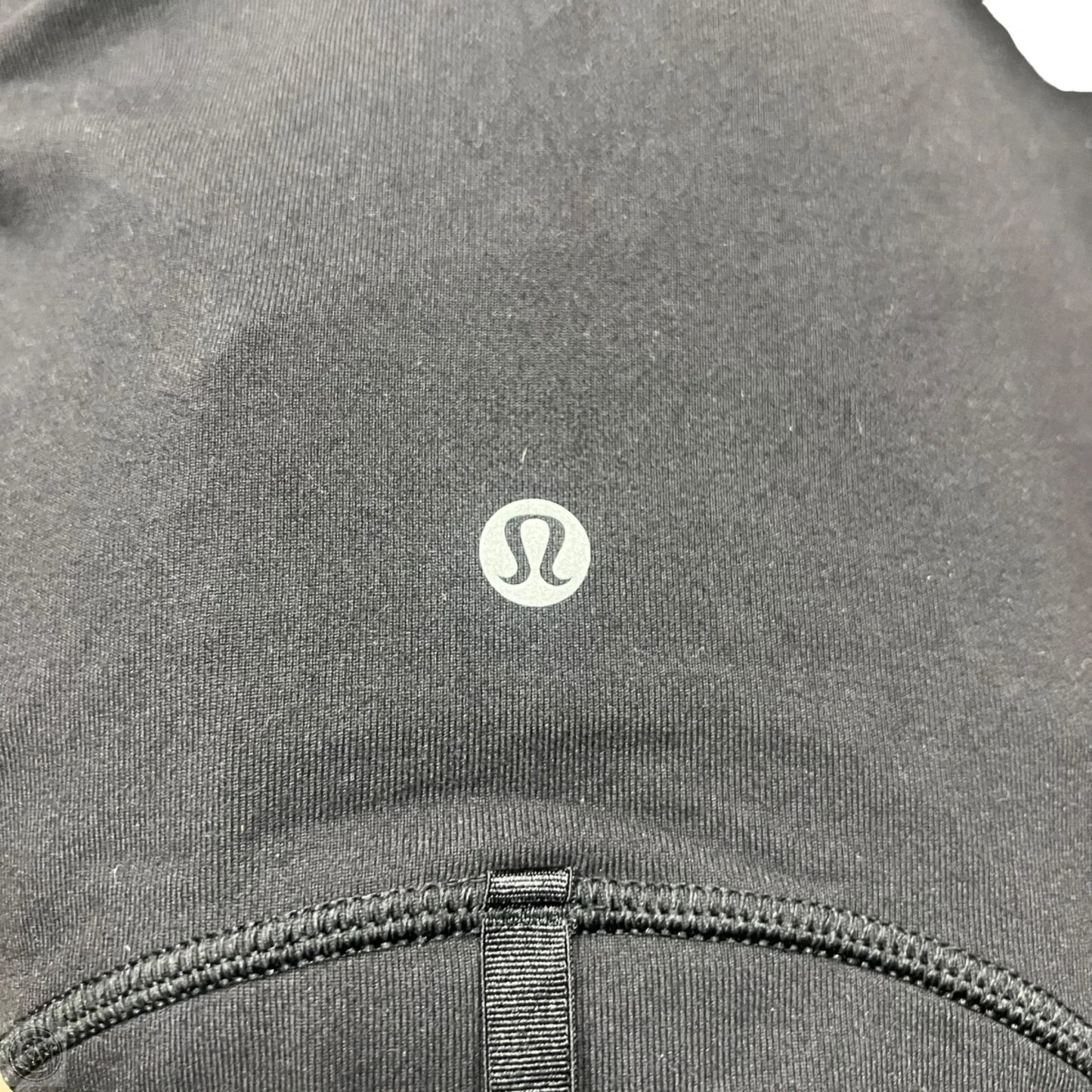 Athletic Top Long Sleeve Collar By Lululemon In Black, Size: S