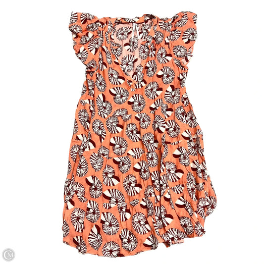 Dress Casual Short By Anthropologie In Orange & Red, Size: M
