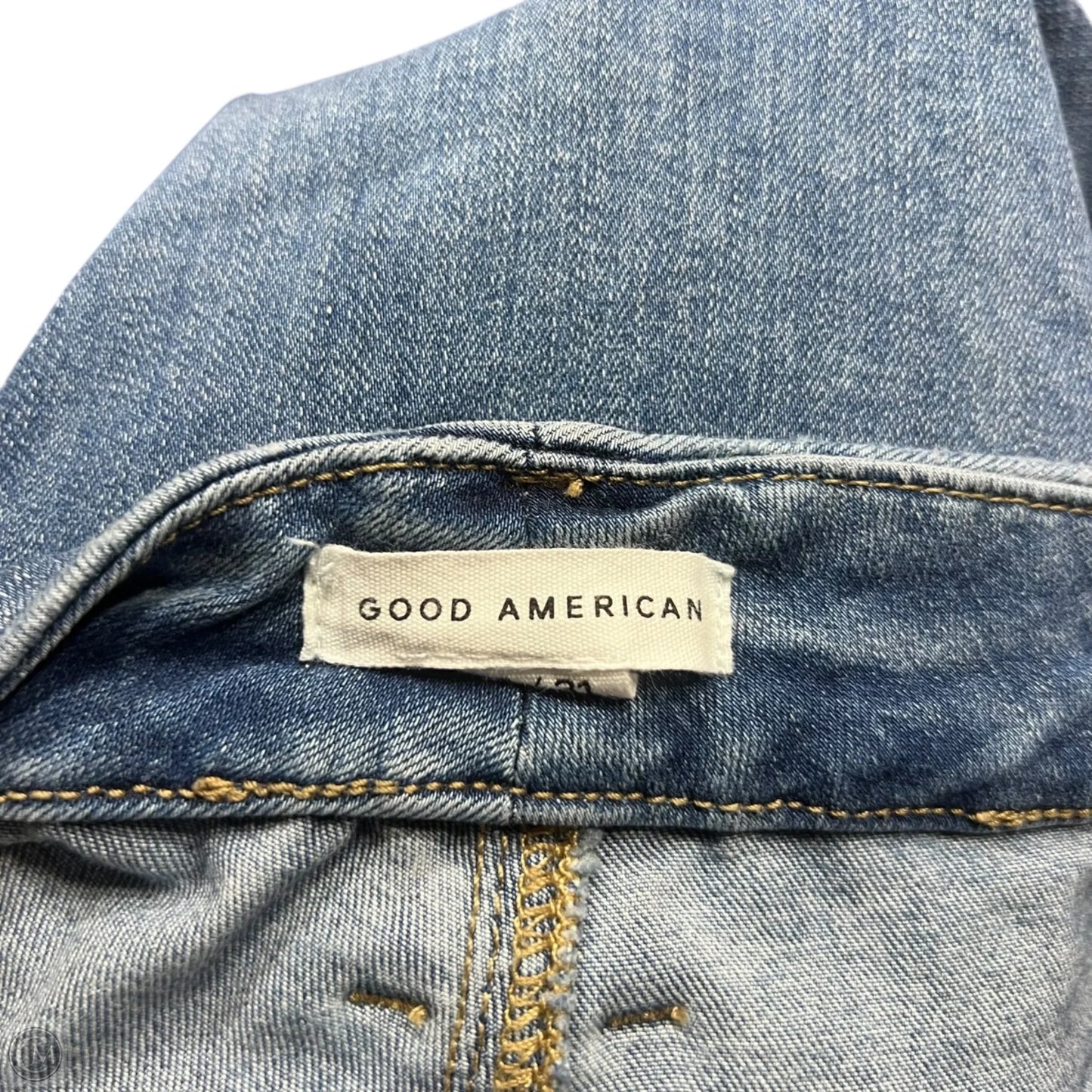 Jeans Skinny By Good American In Blue Denim, Size: 12