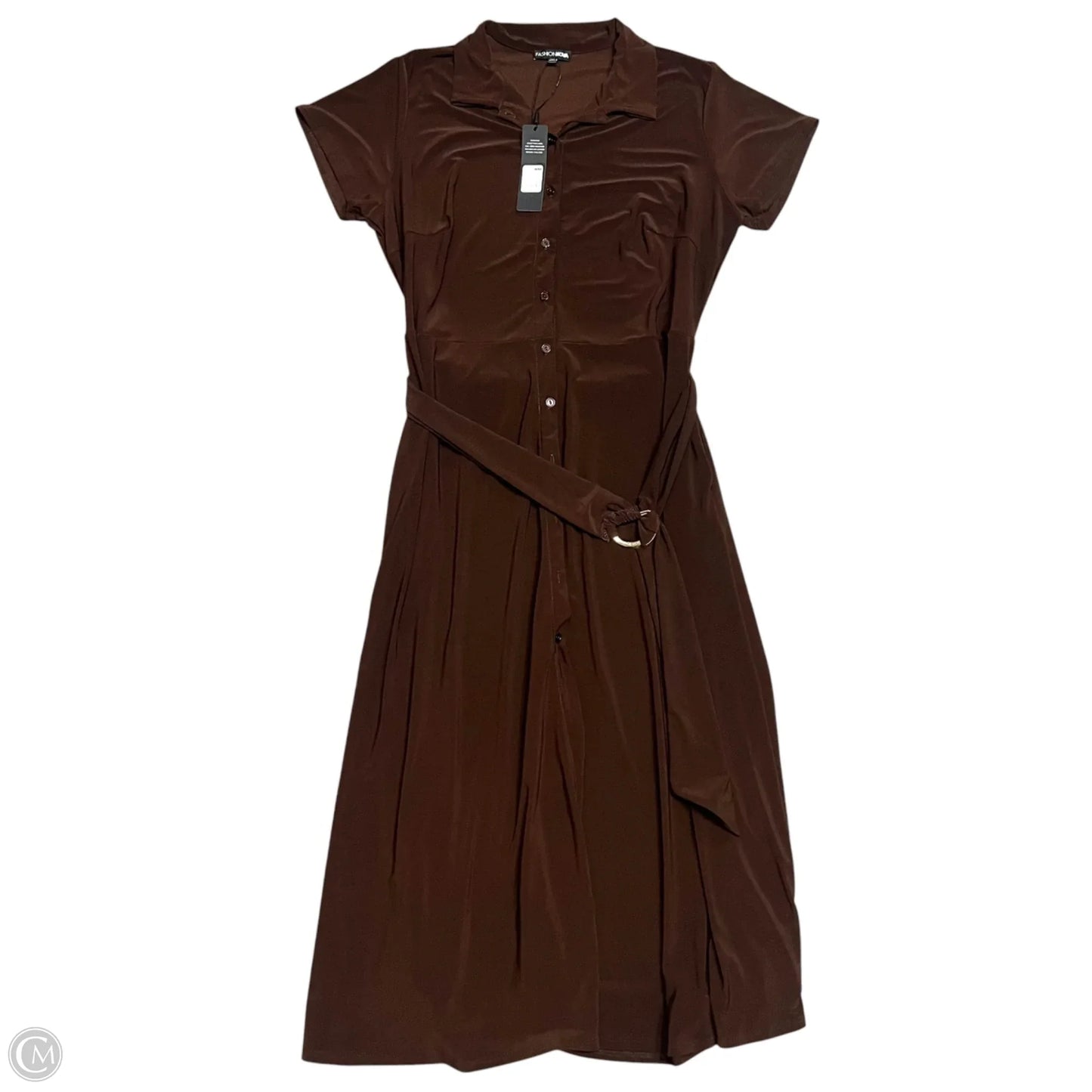 Dress Casual Maxi By Fashion Nova In Brown, Size: 2x