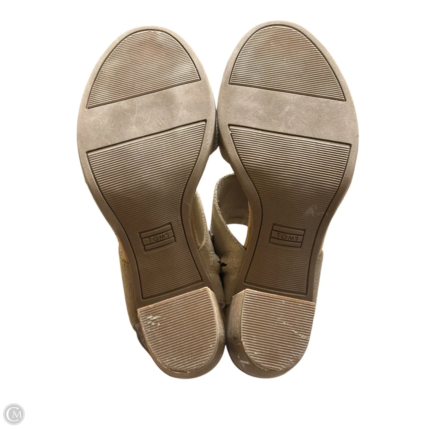 Sandals Heels Block By Toms In Taupe, Size: 8.5
