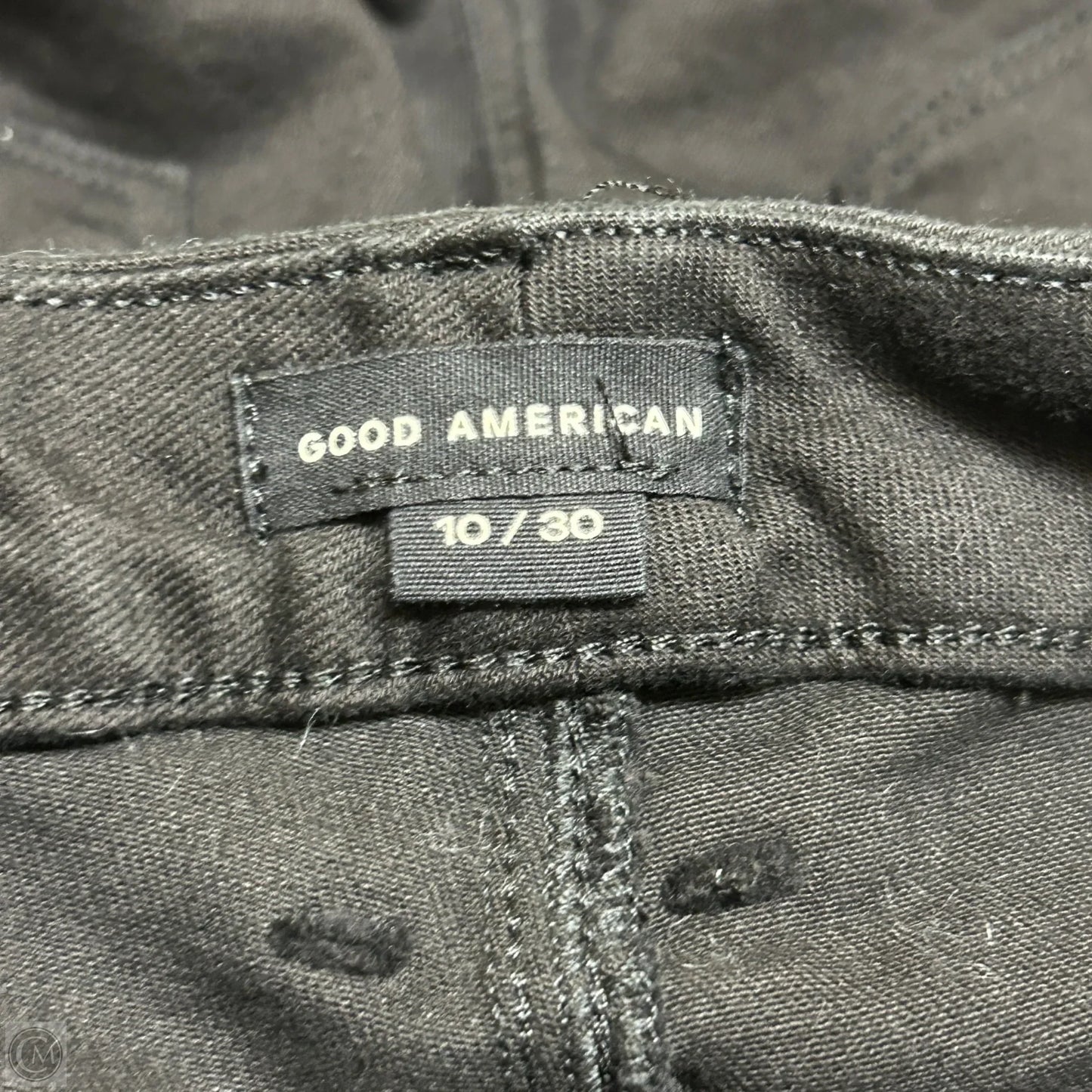 Jeans Skinny By Good American In Black Denim, Size: 10