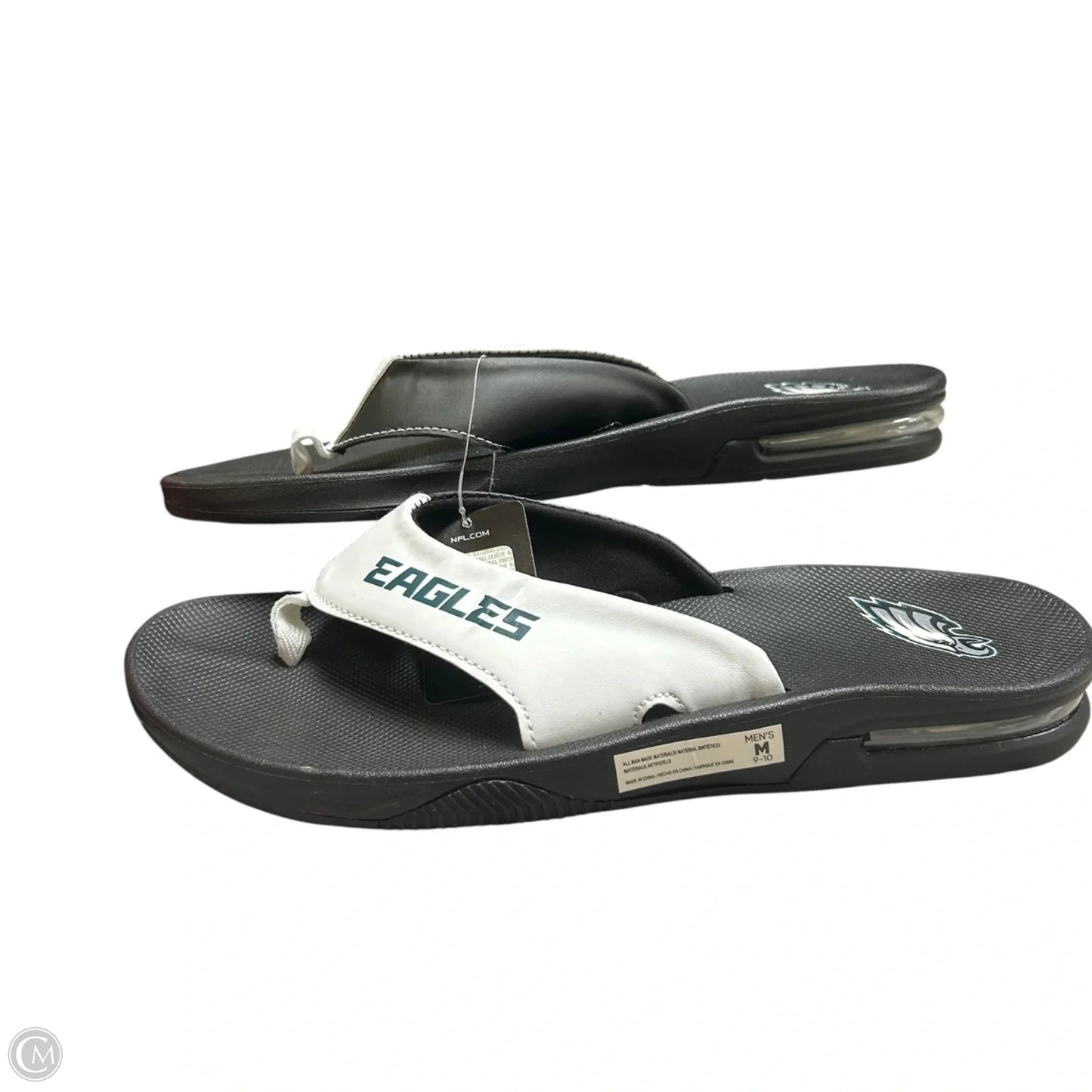 Sandals Flats By Nfl In Green & White, Size: 9