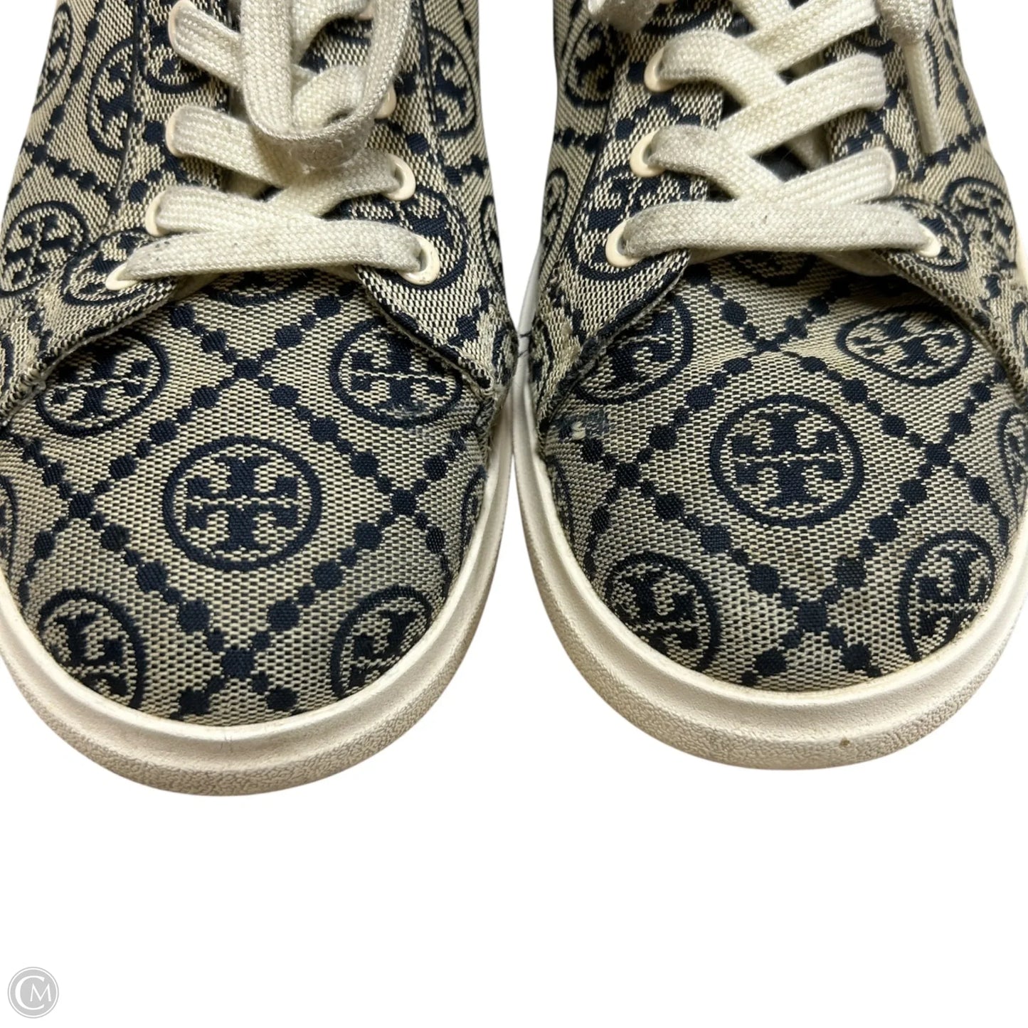 Shoes Designer By Tory Burch In Blue & Cream, Size: 10