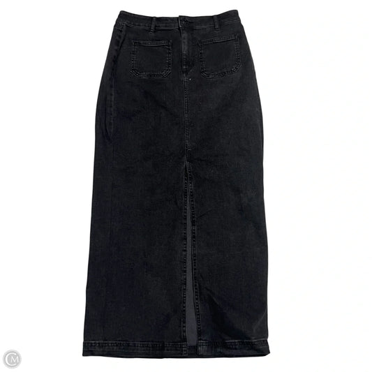 Skirt Maxi By Loft In Black Denim, Size: 0