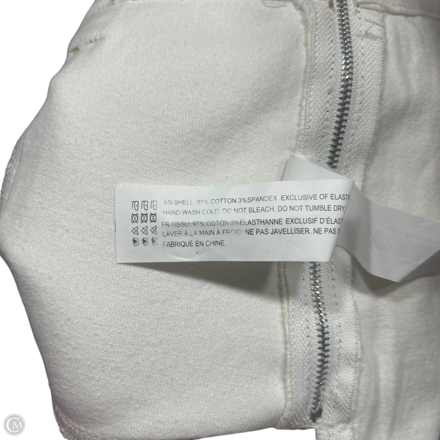 Skirt Mini & Short By En Saison In White Denim, Size: 4