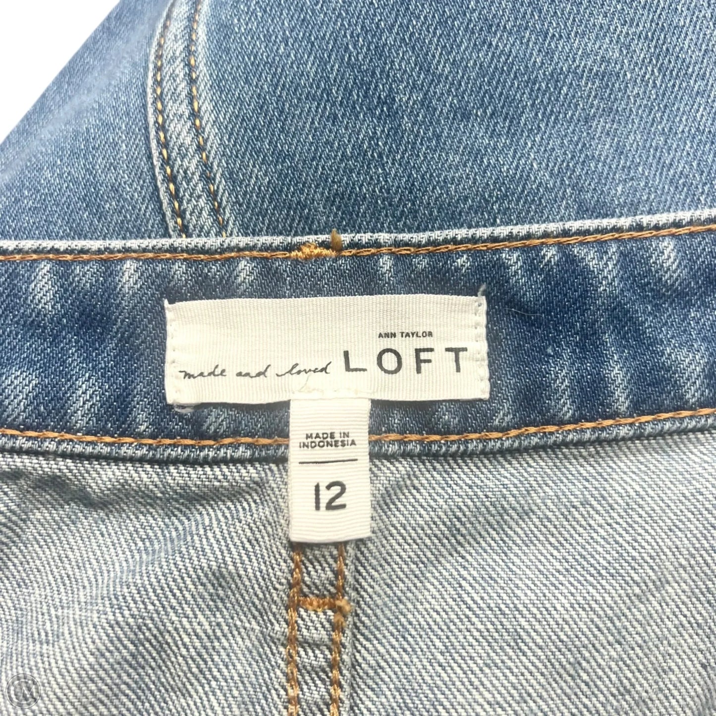 Skirt Mini & Short By Loft In Blue Denim, Size: 12