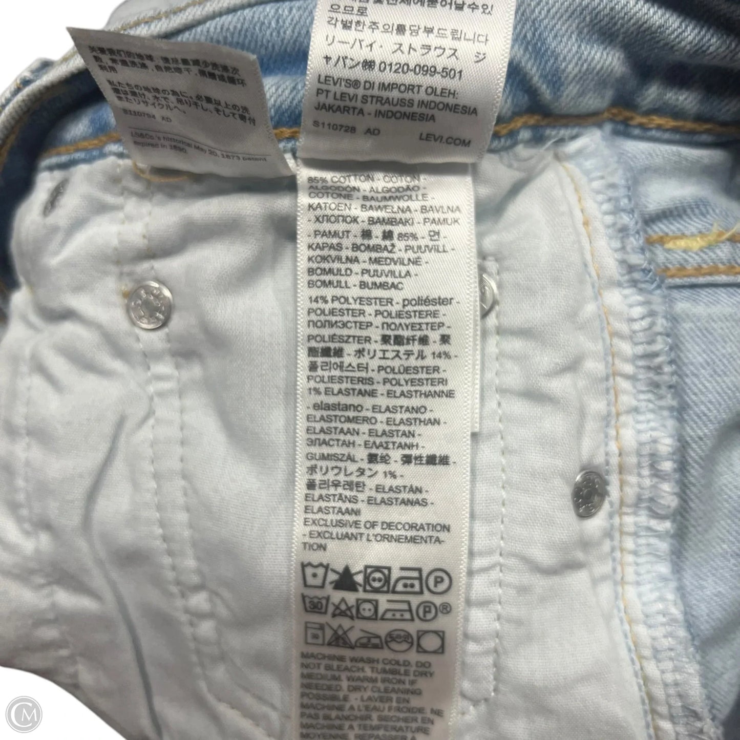 Jeans Straight By Levis In Blue Denim, Size: 2