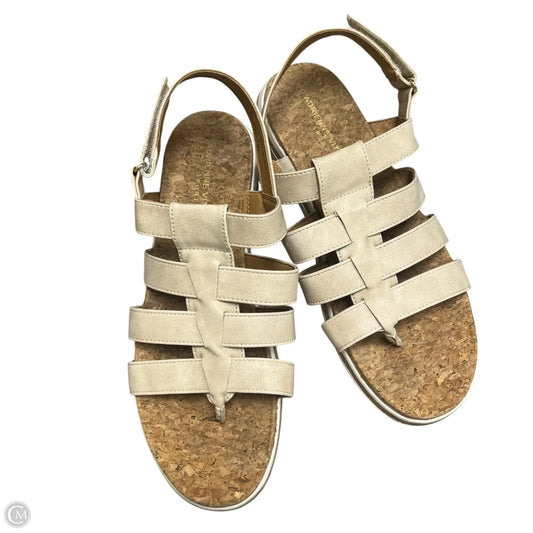 Sandals Heels Platform By Adrienne Vittadini In Tan, Size: 11