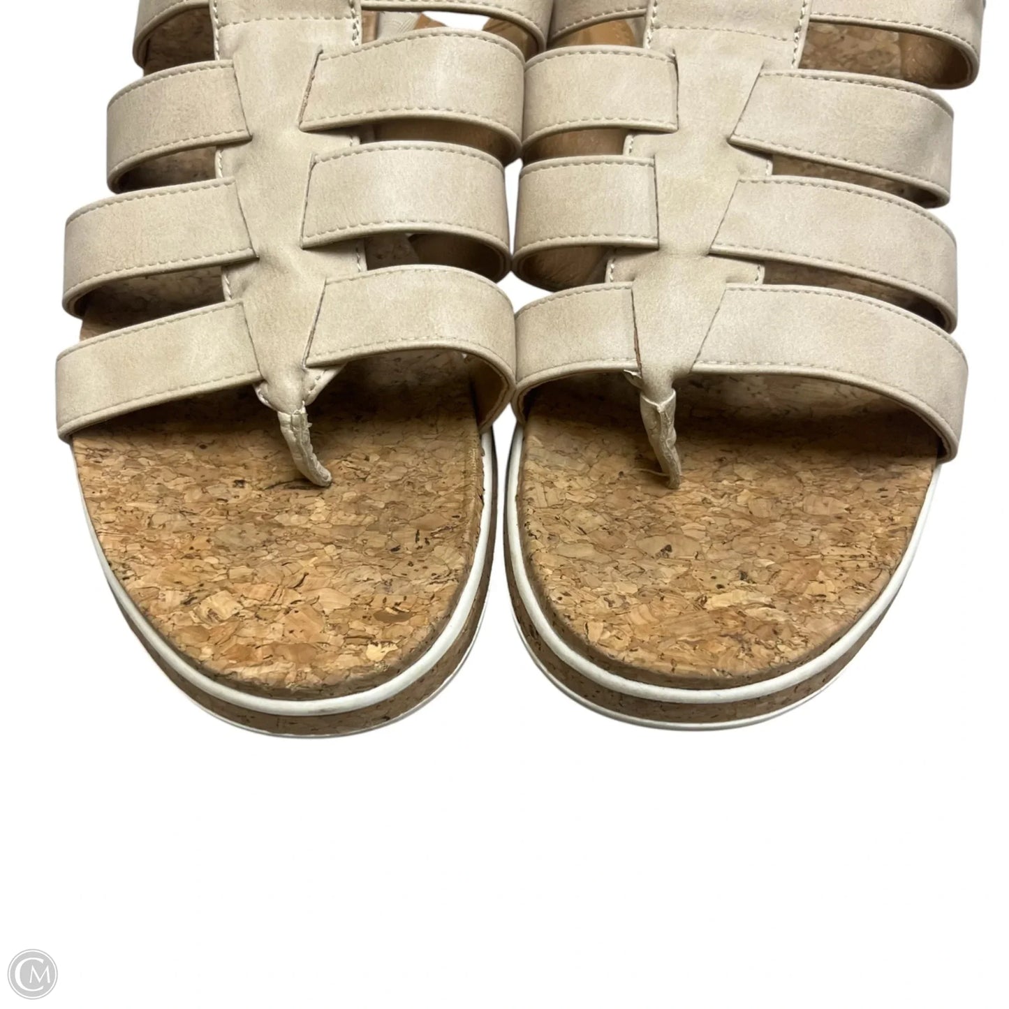 Sandals Heels Platform By Adrienne Vittadini In Tan, Size: 11