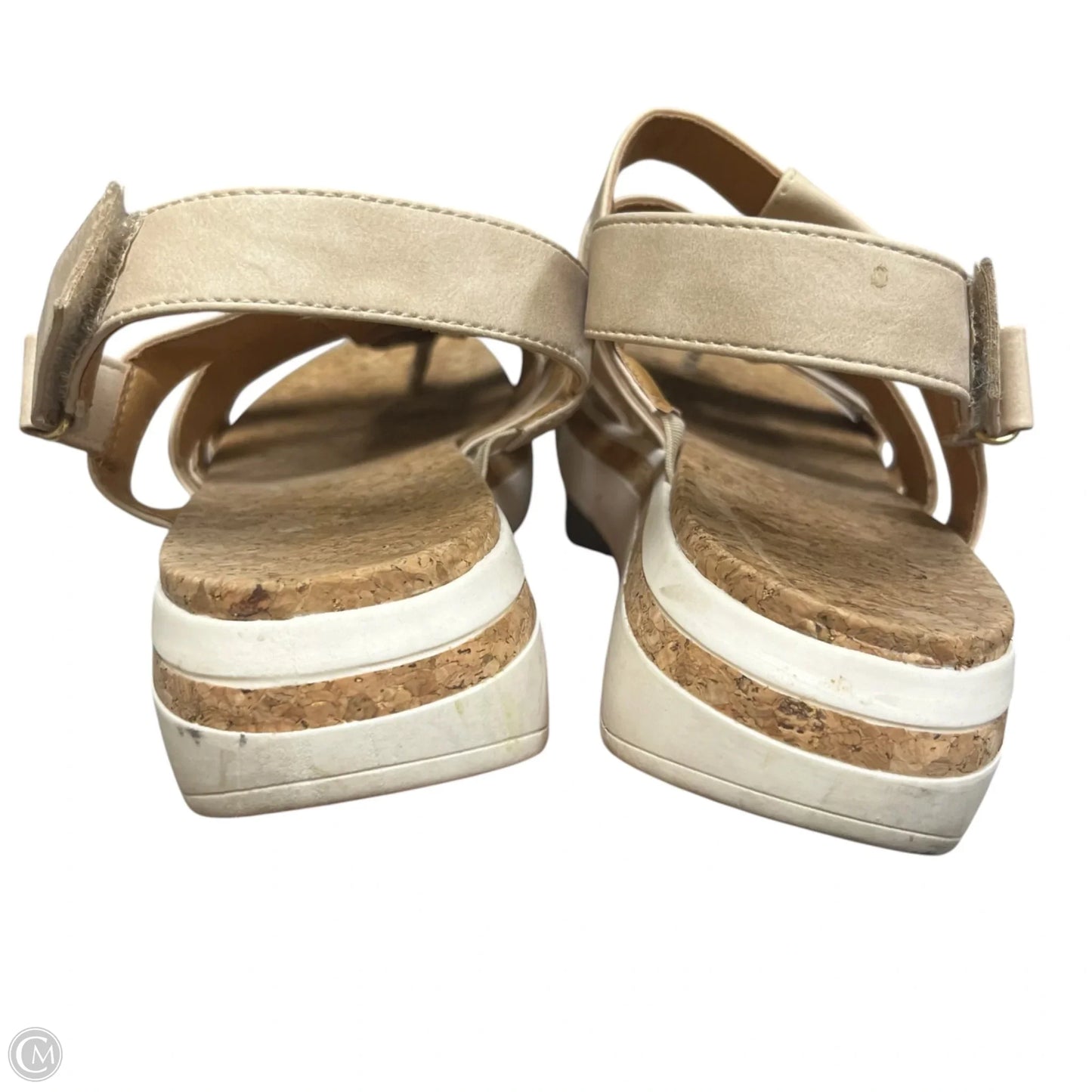 Sandals Heels Platform By Adrienne Vittadini In Tan, Size: 11