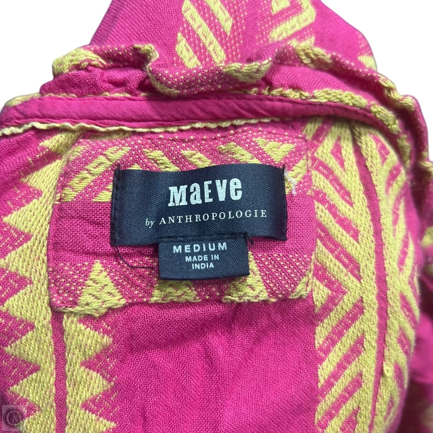 Dress Casual Short By Maeve In Pink & Yellow, Size: M