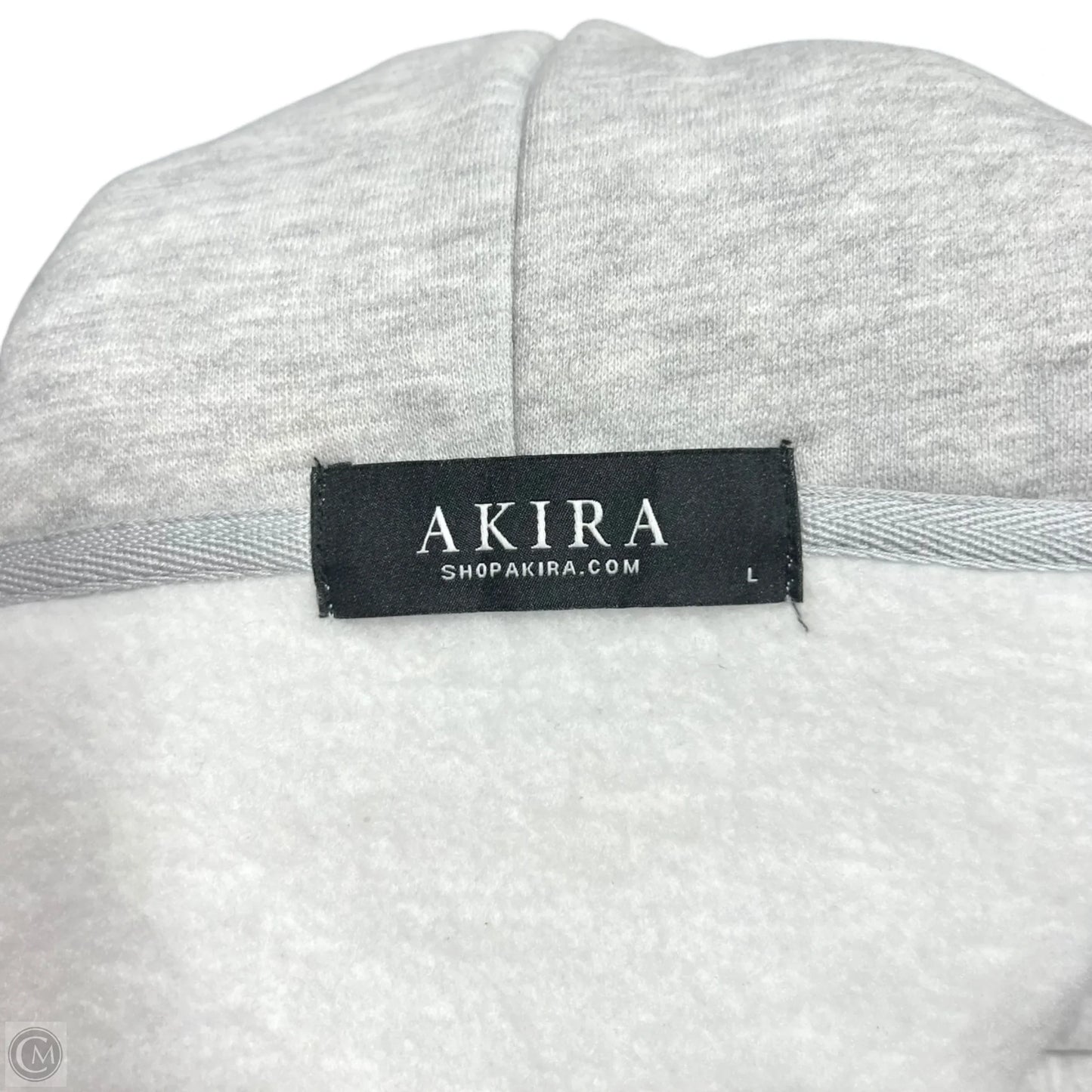 Sweatshirt Hoodie By Akira In Grey & Pink, Size: L