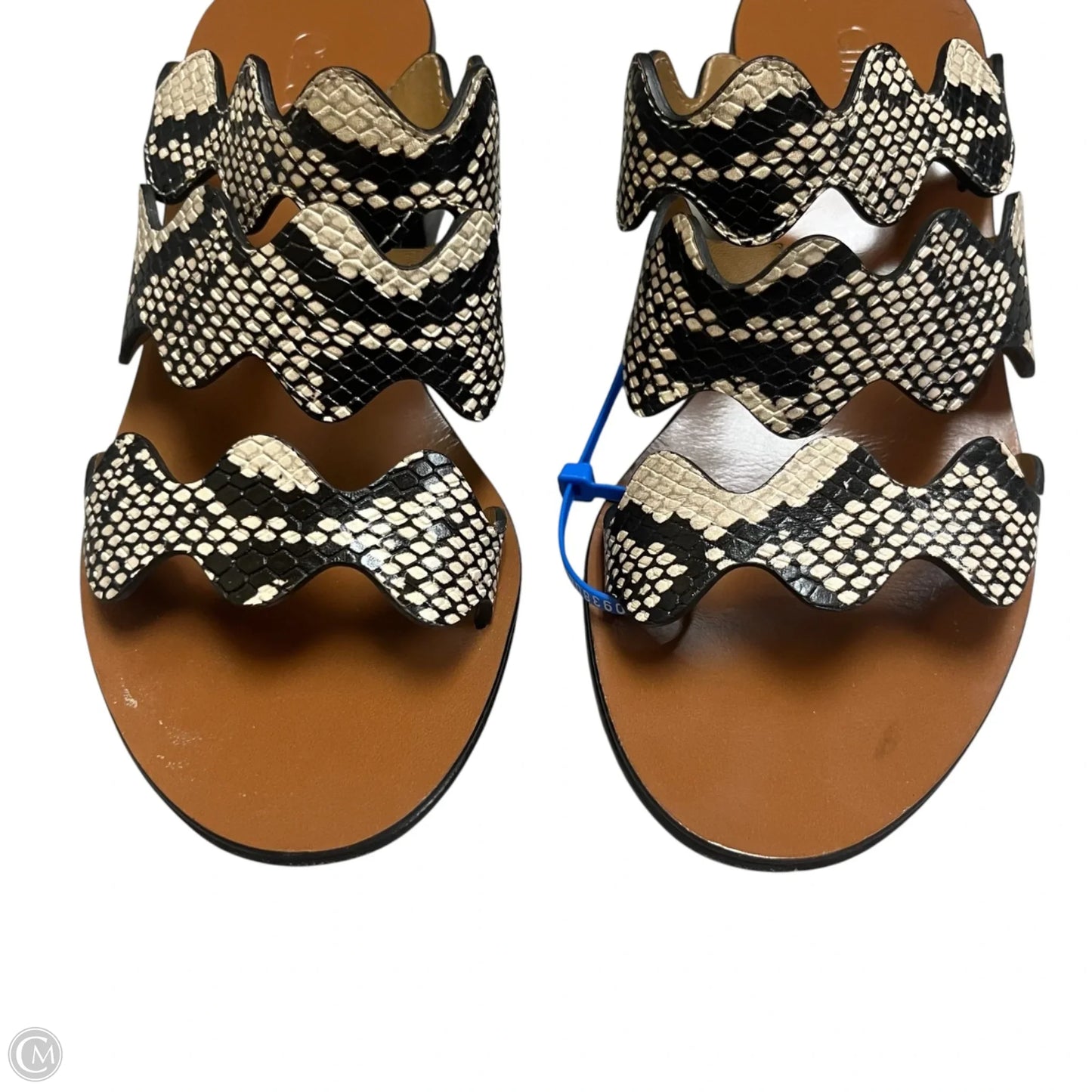 Sandals Luxury Designer By Chloe In Black & Cream, Size: 6