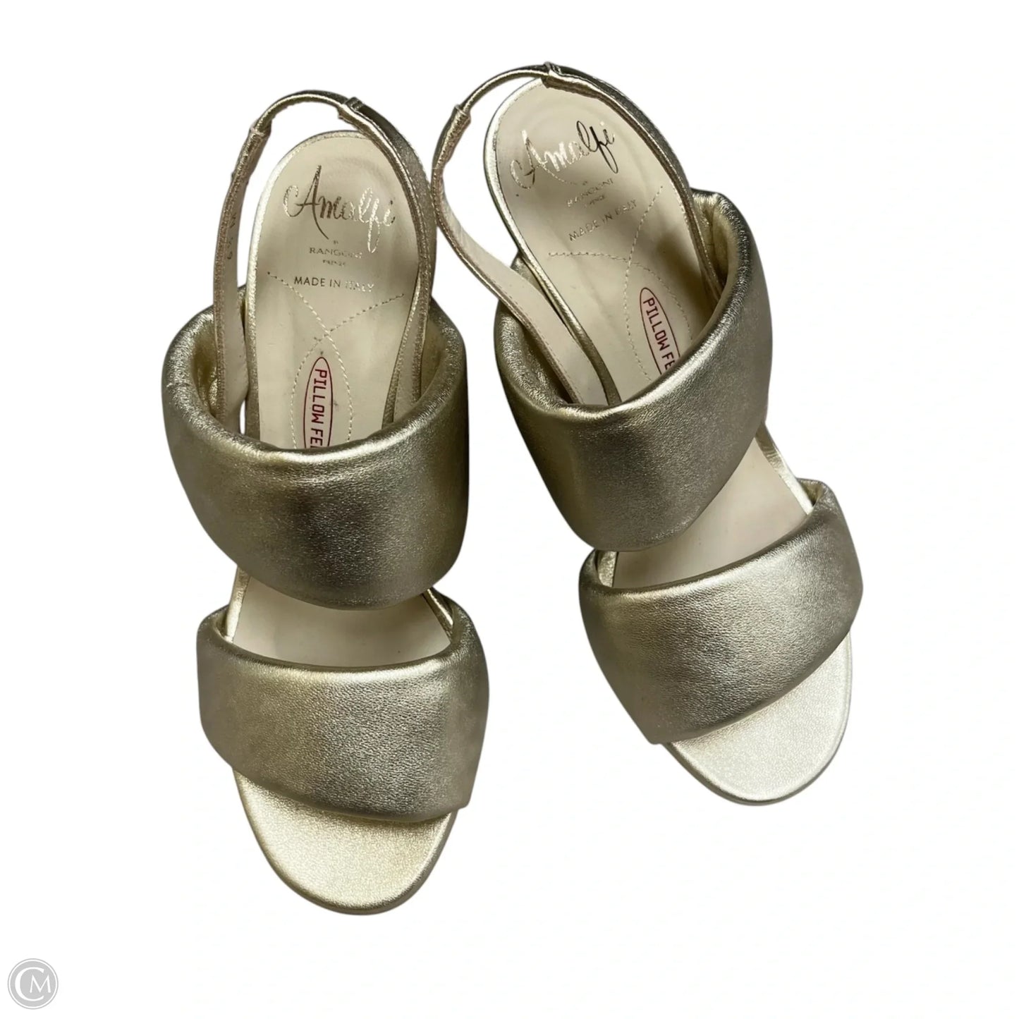Sandals Heels Block By Amalfi In Gold, Size: 6.5
